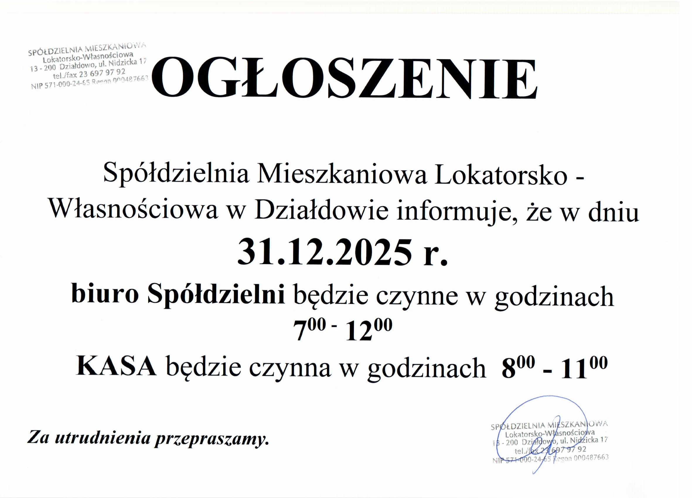 Ogłoszenie