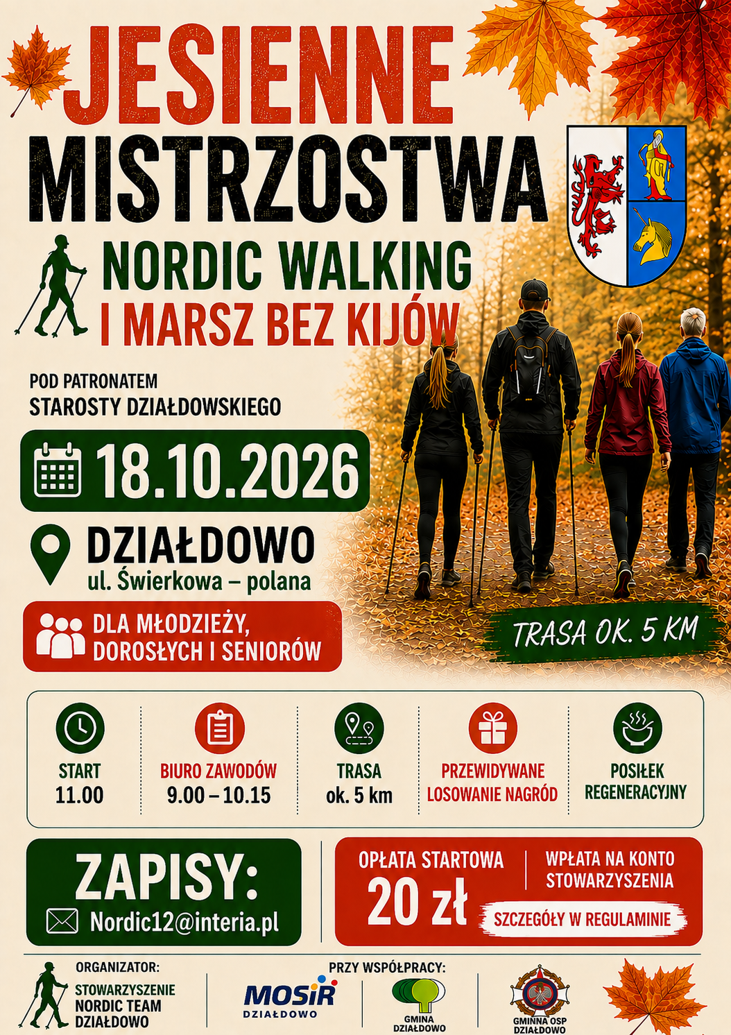 Jesienne Mistrzostwa Nordic Walking i Marsz Bez Kijów